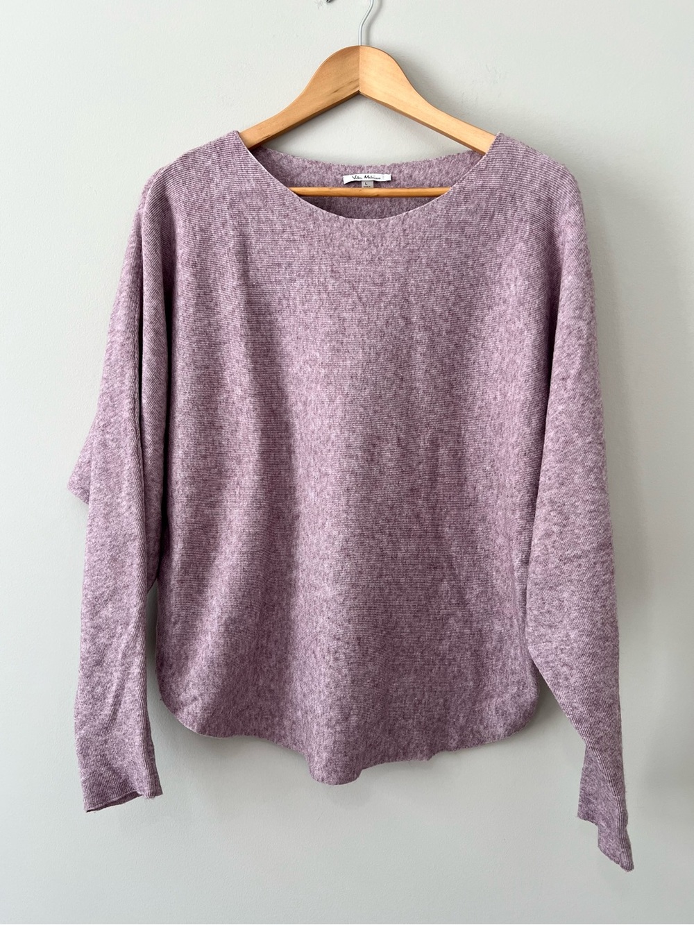 Vila Milano Lavender Soft Knit Batwing Dolman Sleeve Sweater Size Large